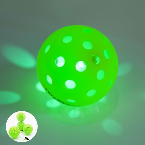 PickleStar LED Pickleball Balls - Next-Generation Glow & Perfectly Balanced Bounce for Advanced Players, Robust and Reliable, 4 Pack with Long-Life Batteries