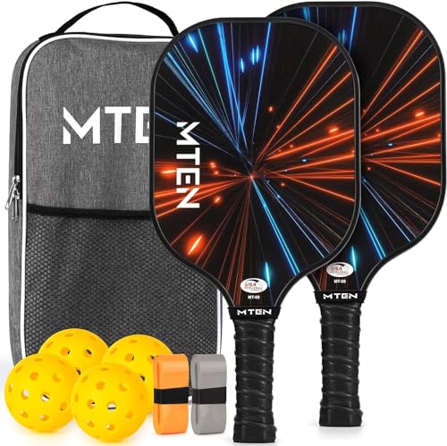 Pickleball Paddles, USAPA Approved Fiberglass Surface Pickleball Set with Pickleball Rackets, Pickleball Paddles Set for Men Women