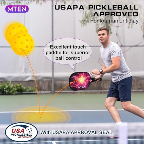 Pickleball Paddles, USAPA Approved Fiberglass Surface Pickleball Set with Pickleball Rackets, Pickleball Paddles Set for Men Women