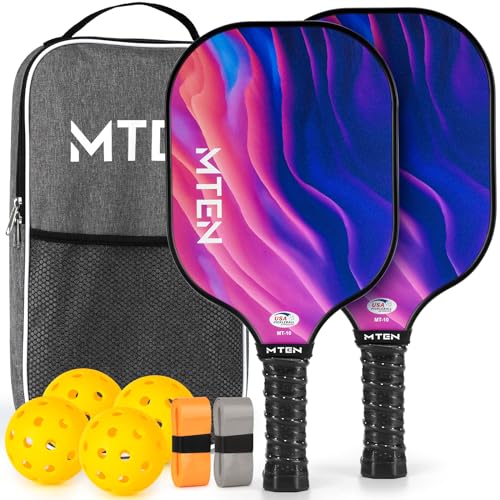 Pickleball Paddles, USAPA Approved Fiberglass Surface Pickleball Set with Pickleball Rackets, Pickleball Paddles Set for Men Women