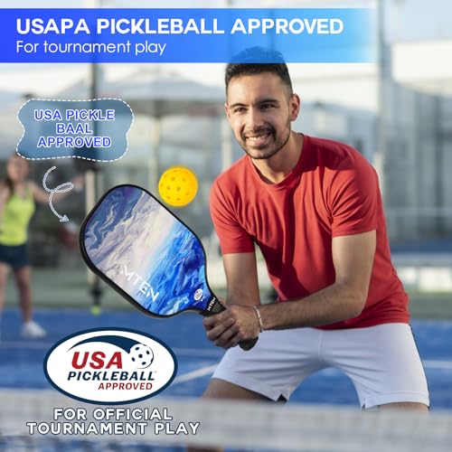 Pickleball Paddles, USAPA Approved Fiberglass Surface Pickleball Set with Pickleball Rackets, Pickleball Paddles Set for Men Women