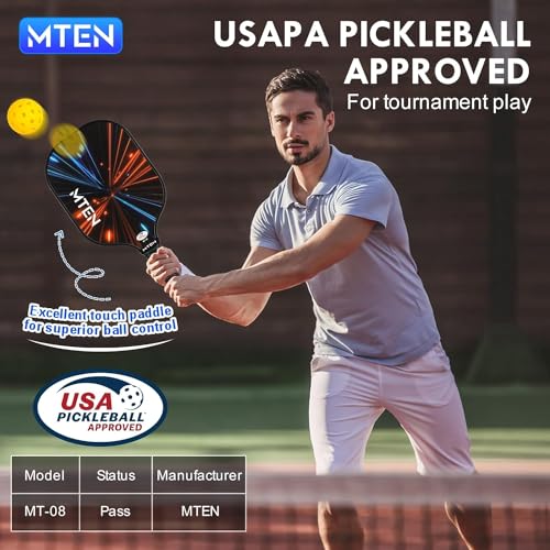 Pickleball Paddles, USAPA Approved Fiberglass Surface Pickleball Set with Pickleball Rackets, Pickleball Paddles Set for Men Women