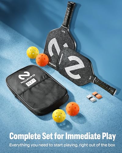 niupipo Pickleball Paddles, USAPA Approved Lightweight Pickleball Rackets, Durable Fiberglass Pickleball Paddles Set with Polypropylene Honeycomb Core