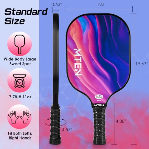 Pickleball Paddles, USAPA Approved Fiberglass Surface Pickleball Set with Pickleball Rackets, Pickleball Paddles Set for Men Women