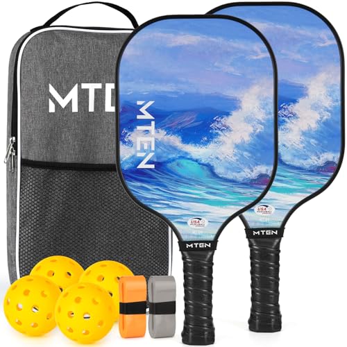 Pickleball Paddles, USAPA Approved Fiberglass Surface Pickleball Set with Pickleball Rackets, Pickleball Paddles Set for Men Women