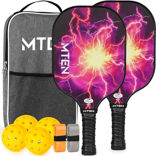 Pickleball Paddles, USAPA Approved Fiberglass Surface Pickleball Set with Pickleball Rackets, Pickleball Paddles Set for Men Women