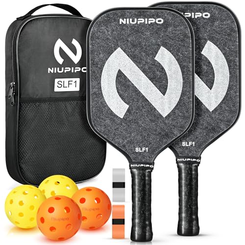 niupipo Pickleball Paddles, USAPA Approved Lightweight Pickleball Rackets, Durable Fiberglass Pickleball Paddles Set with Polypropylene Honeycomb Core