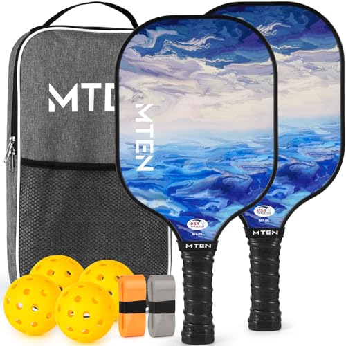 Pickleball Paddles, USAPA Approved Fiberglass Surface Pickleball Set with Pickleball Rackets, Pickleball Paddles Set for Men Women