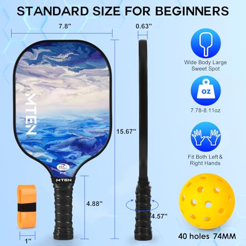 Pickleball Paddles, USAPA Approved Fiberglass Surface Pickleball Set with Pickleball Rackets, Pickleball Paddles Set for Men Women