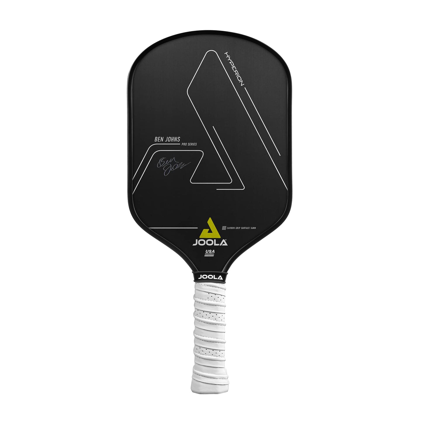 JOOLA Ben Johns Hyperion Pickleball Paddle - Carbon Surface & Sure-Grip Elongated Handle - Increased Power and Spin - Carbon Fiber Pickleball Paddle - Honeycomb Polypropylene Core - USAPA Approved