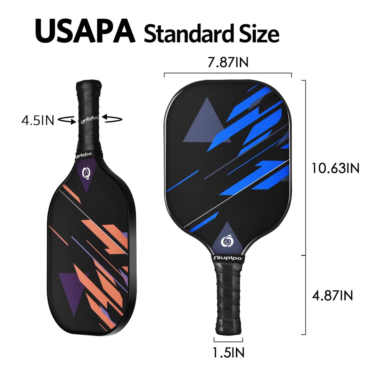 niupipo Pickleball Paddles, USAPA Approved Lightweight Pickleball Rackets, Durable Fiberglass Pickleball Paddles Set with Polypropylene Honeycomb Core