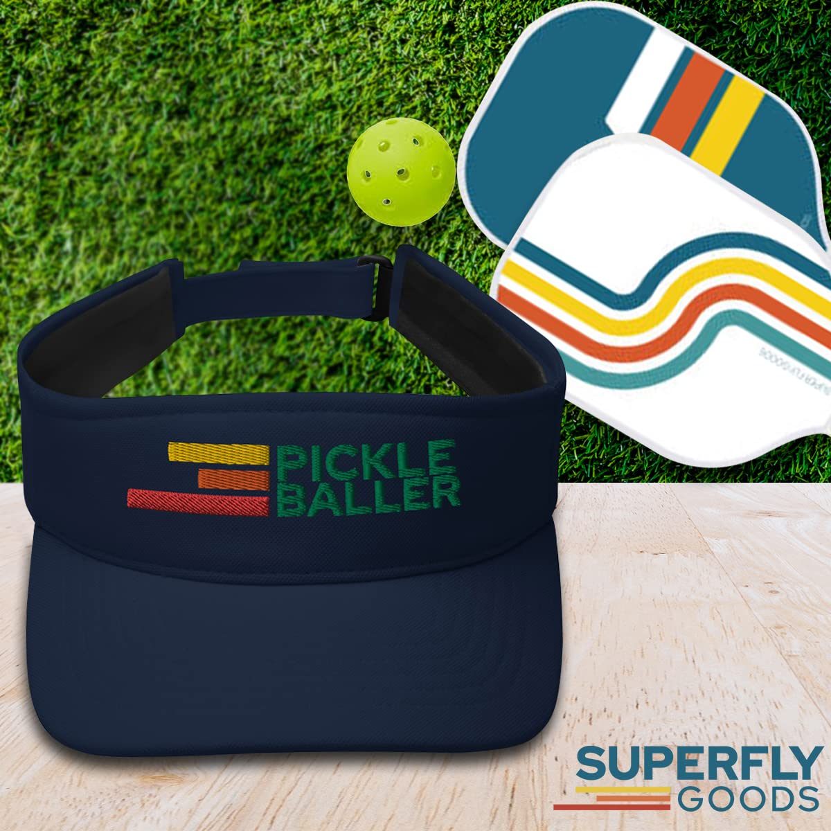 Retro Pickleball Visor - Great for Pickleball Gifts & Pickleball - Adjustable Size - Visor for Men and Women