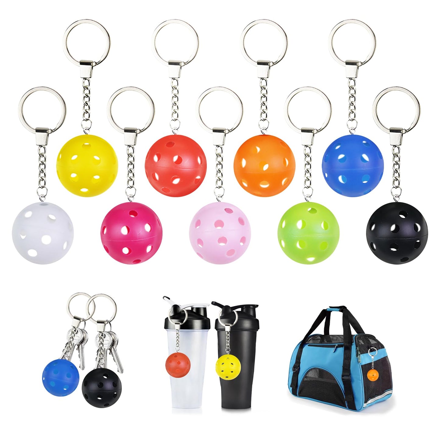 Pickleball Keychains - Mini Pickleball Ornaments for Pickleball Lovers Pickleball Keychain - Perfect Pickleball Gifts