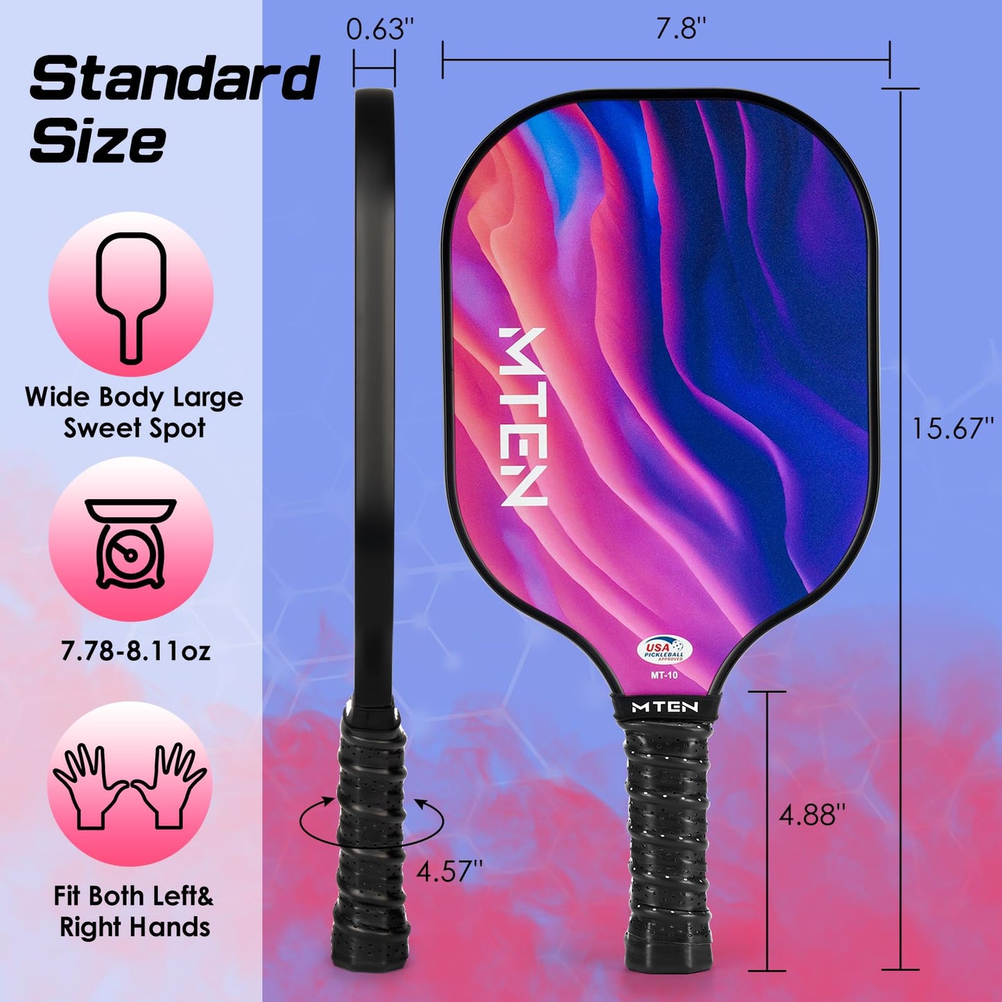 Pickleball Paddles, USAPA Approved Fiberglass Surface Pickleball Set with Pickleball Rackets, Pickleball Paddles Set for Men Women