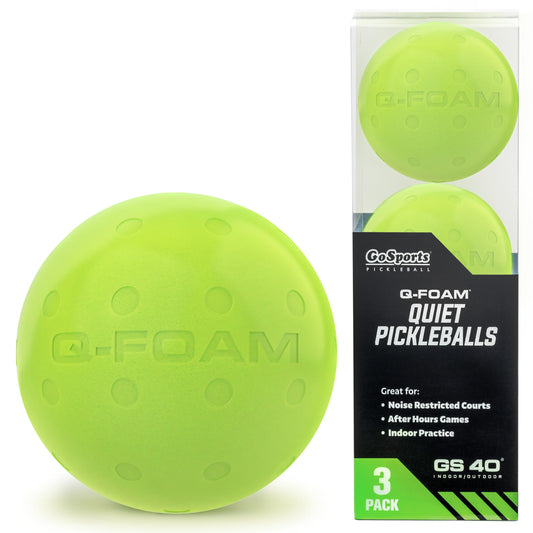 GoSports GS 40 Q-Foam Pickleballs - Quiet Foam Balls for Indoor or Outdoor Practice - 3 Pack