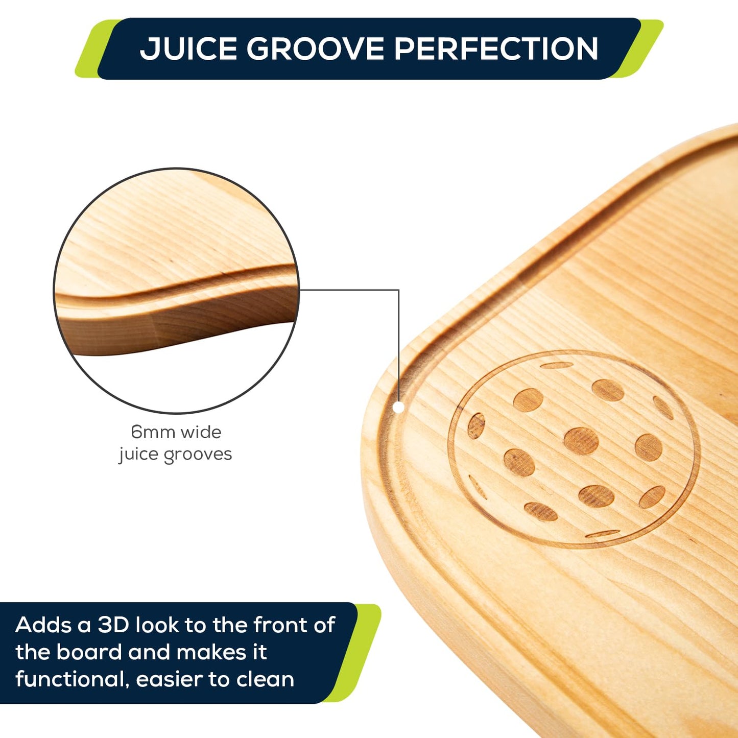 Pickleball Charcuterie & Cutting Board, Pickleball Gift, 17 x 8.5 x 0.75”, Birch Wood, Paddle Shape with Handle, Mineral Oil Finish