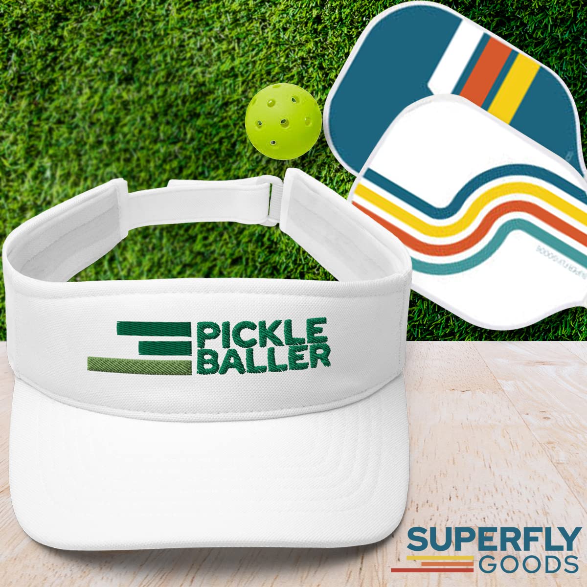 Retro Pickleball Visor - Great for Pickleball Gifts & Pickleball - Adjustable Size - Visor for Men and Women