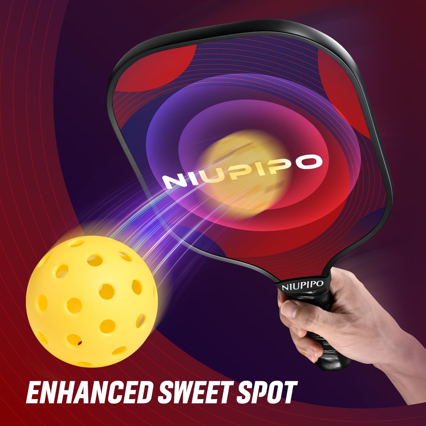 niupipo Pickleball Paddles, USAPA Approved Lightweight Pickleball Rackets, Durable Fiberglass Pickleball Paddles Set with Polypropylene Honeycomb Core