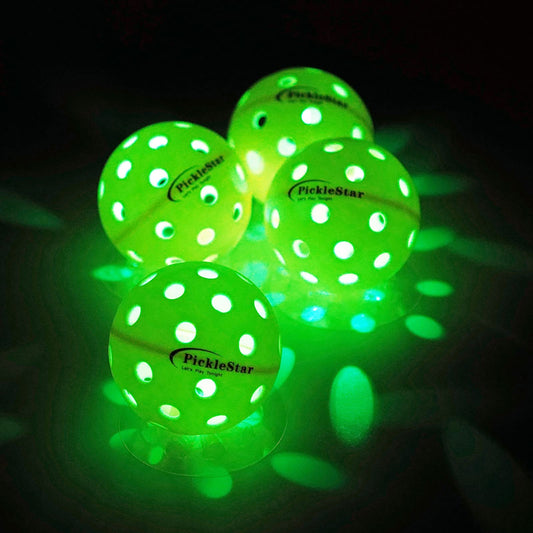 PickleStar LED Pickleball Balls - Next-Generation Glow & Perfectly Balanced Bounce for Advanced Players, Robust and Reliable, 4 Pack with Long-Life Batteries