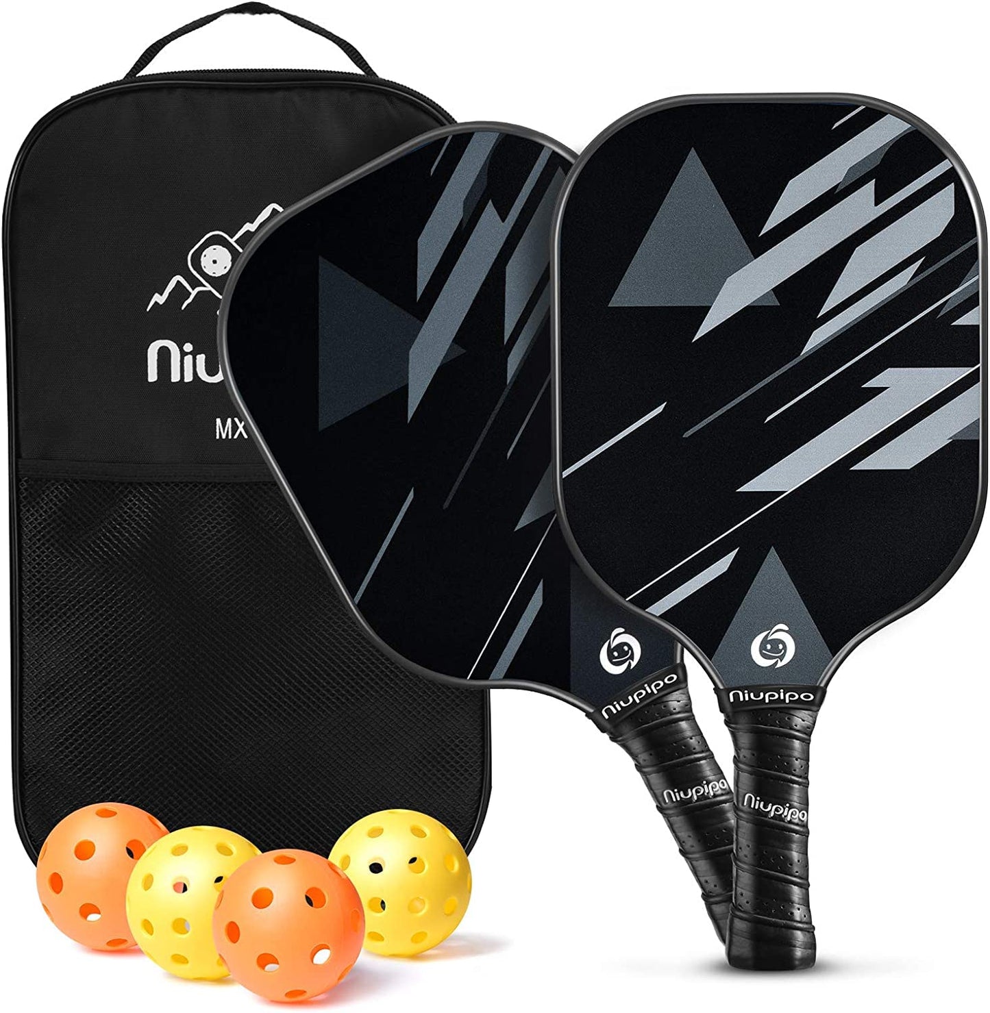 niupipo Pickleball Paddles, USAPA Approved Lightweight Pickleball Rackets, Durable Fiberglass Pickleball Paddles Set with Polypropylene Honeycomb Core