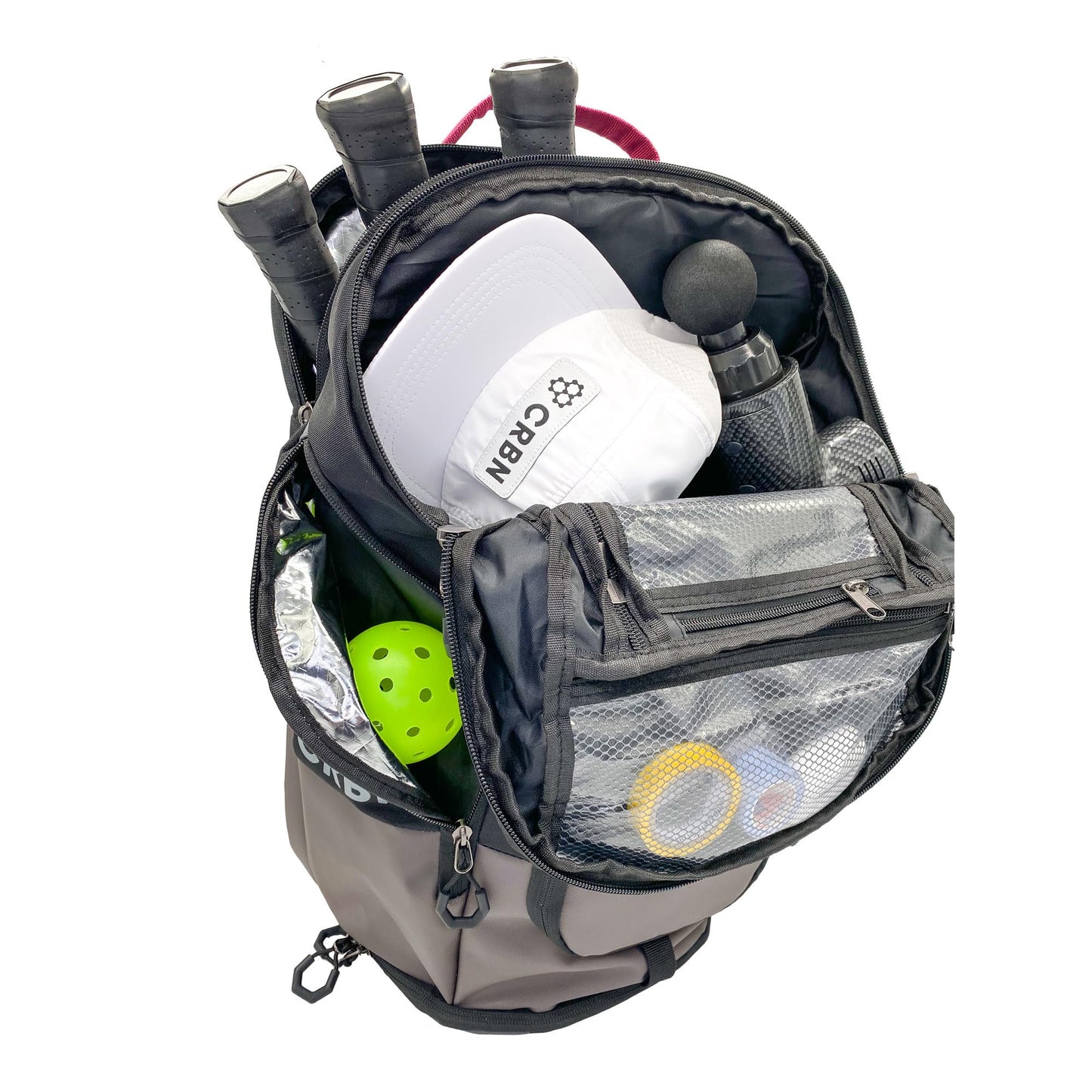 CRBN Pickleball Backpack - Pro Team Pickleball Bag - Padded Compartment with Space for 3 Paddles, Shoes & More