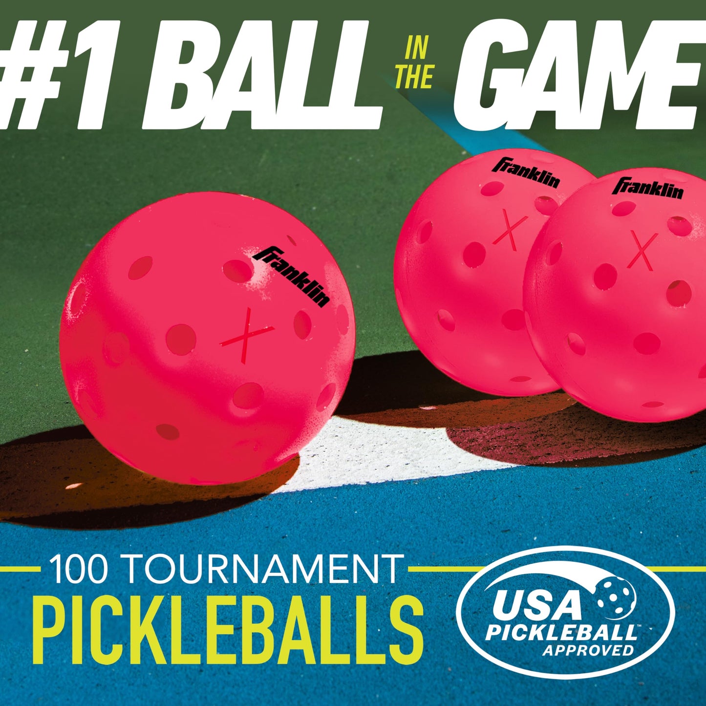 Franklin Sports Outdoor Pickleballs - X-40 Pickleball Balls - USA Pickleball (USAPA) Approved - Official US Open Ball