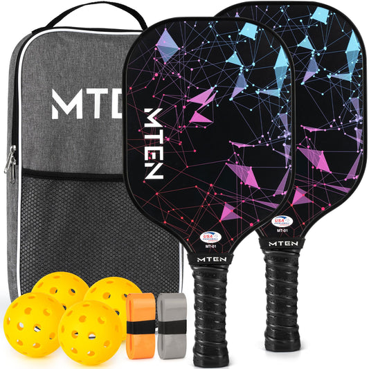 Pickleball Paddles, USAPA Approved Fiberglass Surface Pickleball Set with Pickleball Rackets, Pickleball Paddles Set for Men Women