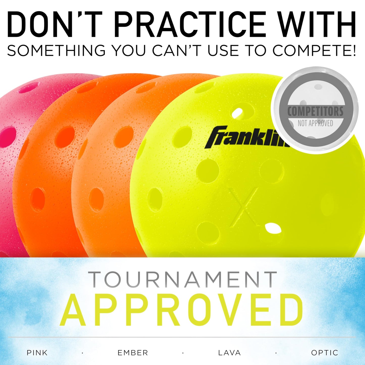 Franklin Sports Outdoor Pickleballs - X-40 Pickleball Balls - USA Pickleball (USAPA) Approved - Official US Open Ball