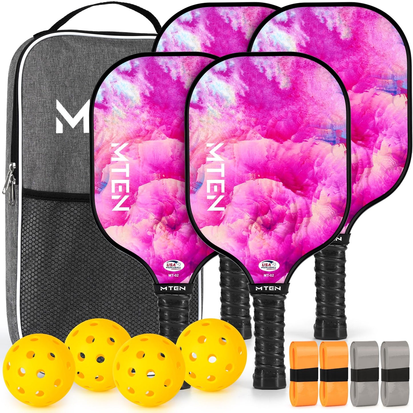 Pickleball Paddles, USAPA Approved Fiberglass Surface Pickleball Set with Pickleball Rackets, Pickleball Paddles Set for Men Women