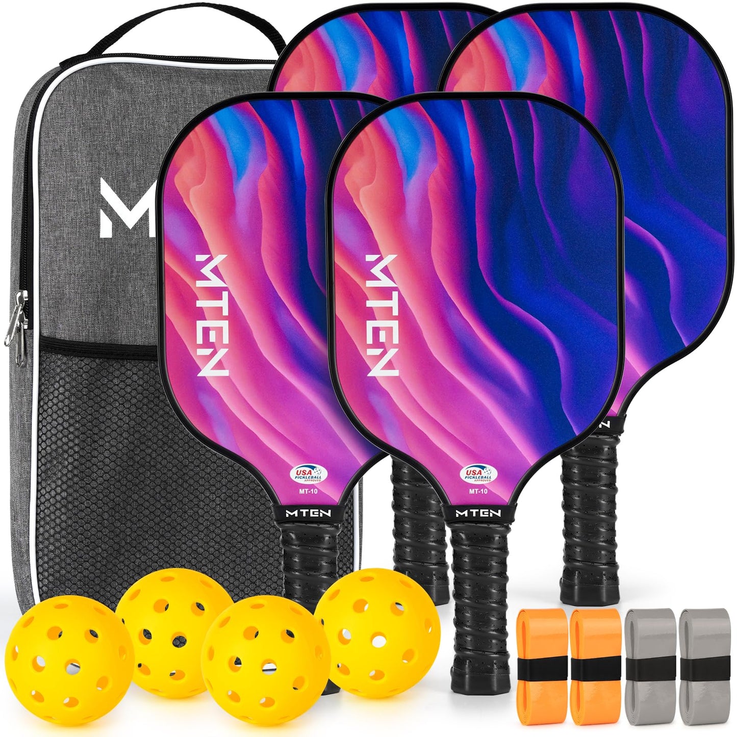 Pickleball Paddles, USAPA Approved Fiberglass Surface Pickleball Set with Pickleball Rackets, Pickleball Paddles Set for Men Women