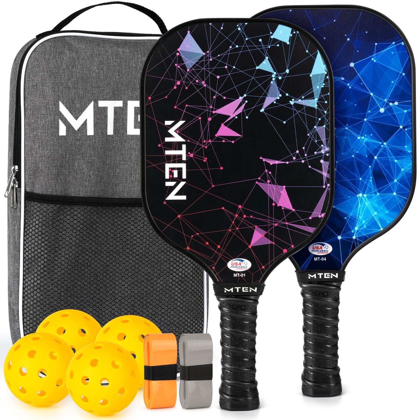 Pickleball Paddles, USAPA Approved Fiberglass Surface Pickleball Set with Pickleball Rackets, Pickleball Paddles Set for Men Women