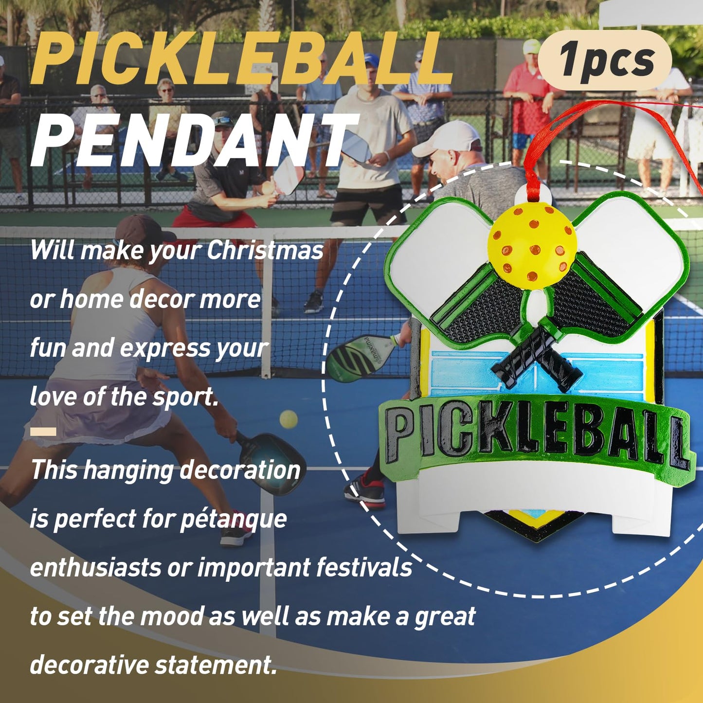 Pickleball Keychains - Mini Pickleball Ornaments for Pickleball Lovers Pickleball Keychain - Perfect Pickleball Gifts