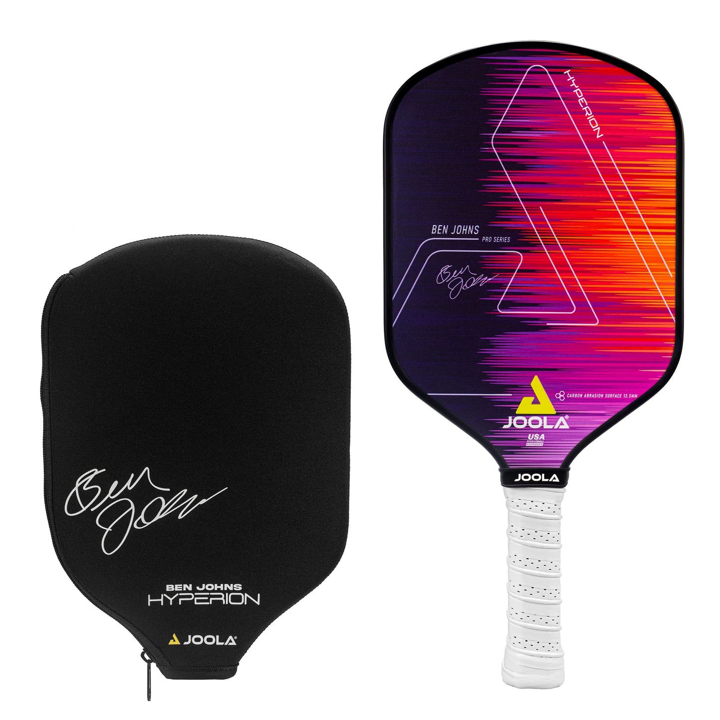 JOOLA Ben Johns Hyperion Pickleball Paddle - Carbon Surface & Sure-Grip Elongated Handle - Increased Power and Spin - Carbon Fiber Pickleball Paddle - Honeycomb Polypropylene Core - USAPA Approved