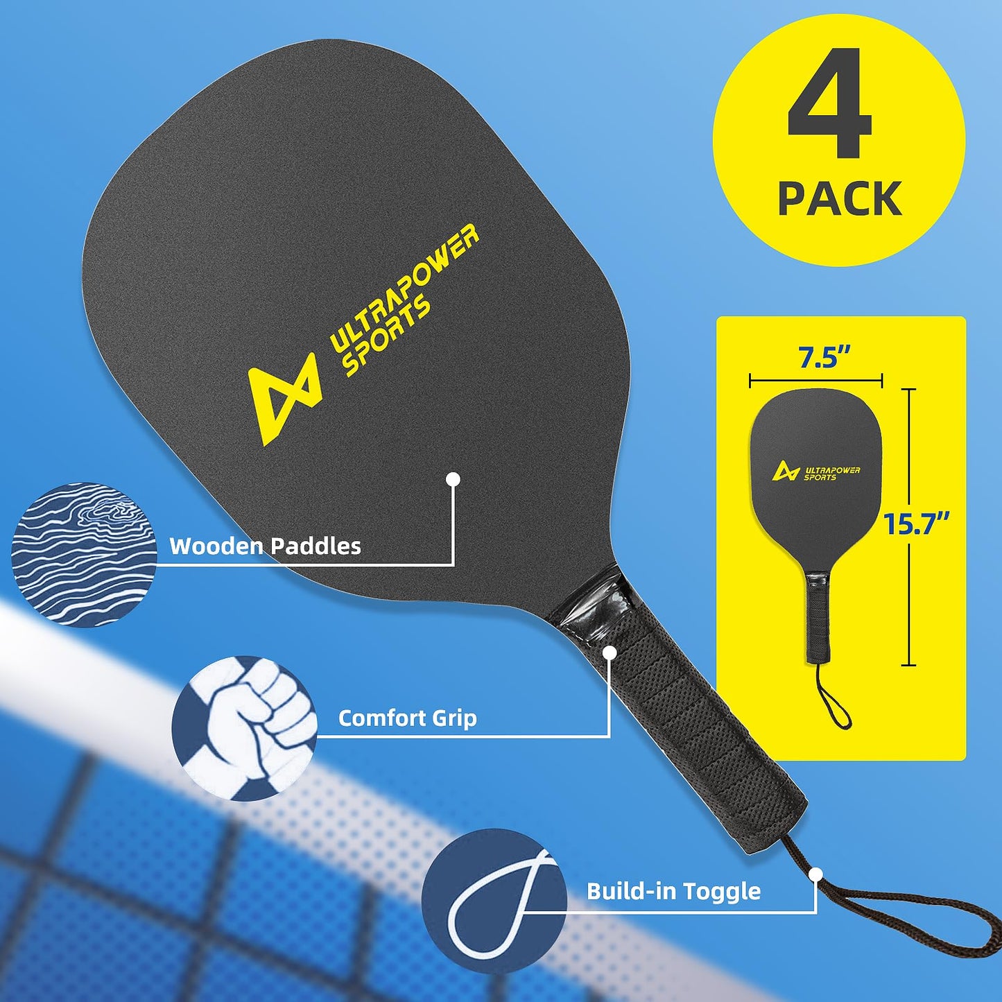 Pickleball Net for Driveway Portable Pickleball Net Set Adjustable Pickleball Nets Portable Outdoor Regulation Size 22ft Pickleball Set with Net with Carrying Bag