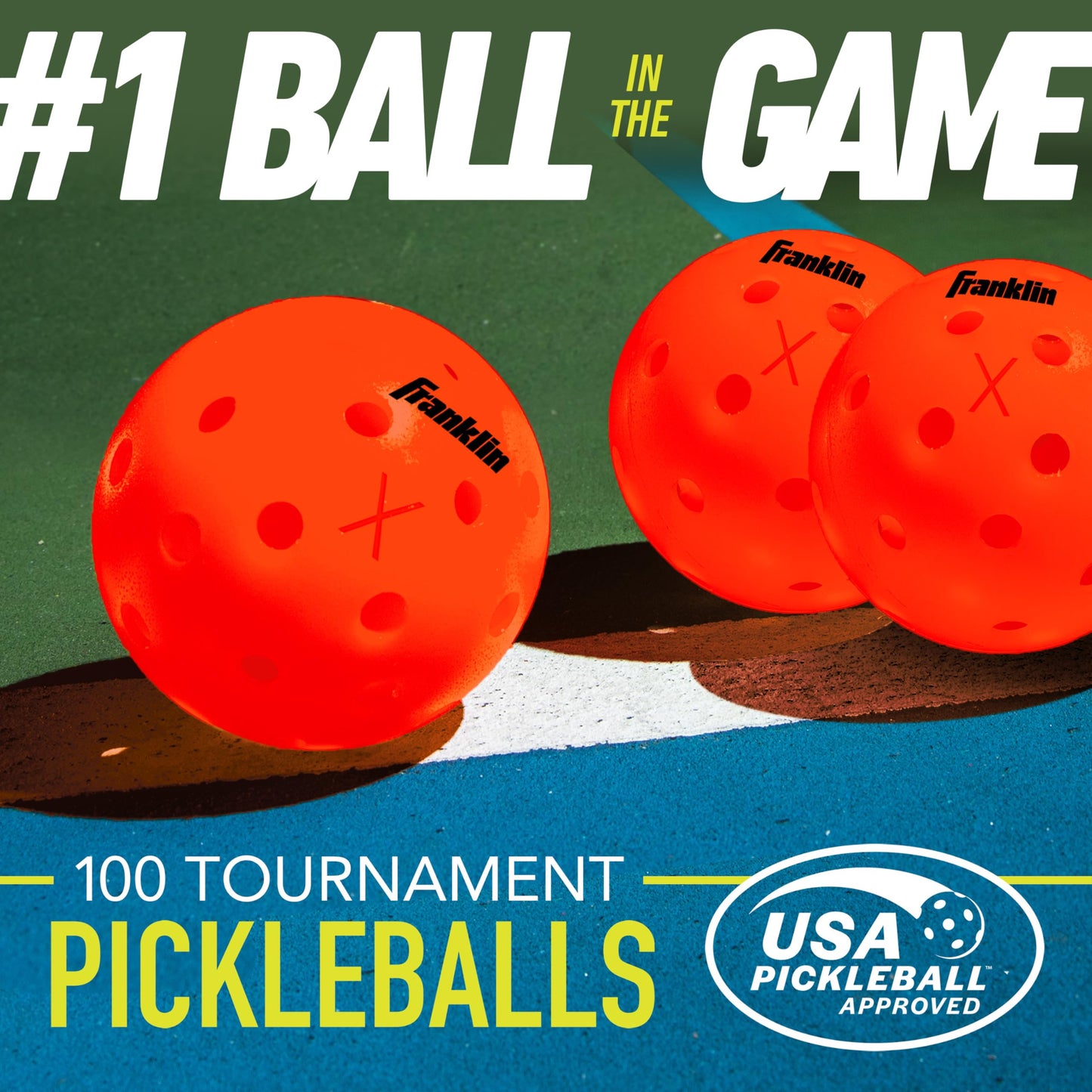 Franklin Sports Outdoor Pickleballs - X-40 Pickleball Balls - USA Pickleball (USAPA) Approved - Official US Open Ball