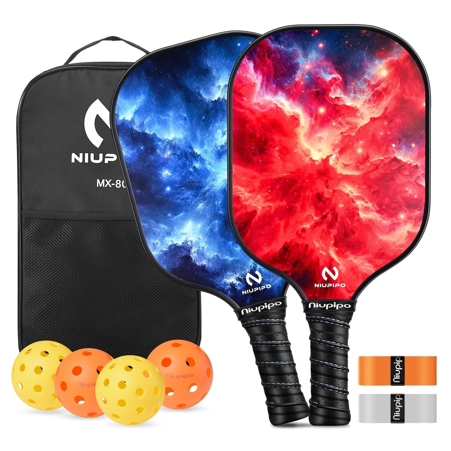 niupipo Pickleball Paddles, USAPA Approved Lightweight Pickleball Rackets, Durable Fiberglass Pickleball Paddles Set with Polypropylene Honeycomb Core