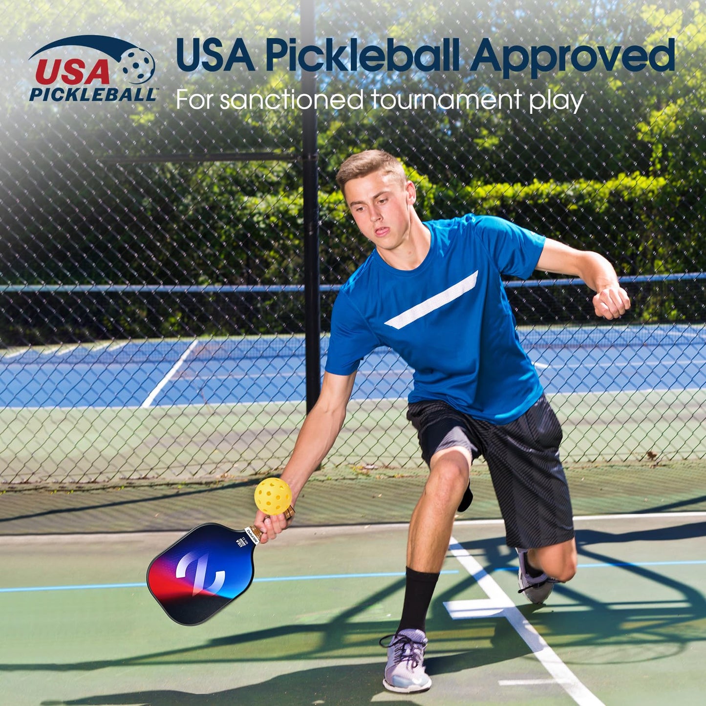 niupipo Pickleball Paddles, USAPA Approved Lightweight Pickleball Rackets, Durable Fiberglass Pickleball Paddles Set with Polypropylene Honeycomb Core